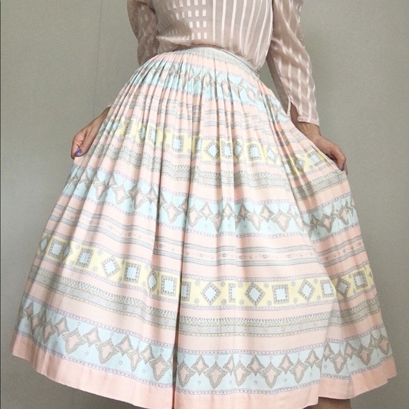Chaus Skirts Vintage Chaus Maxi Pastel Color Skirt Size6l Poshmark